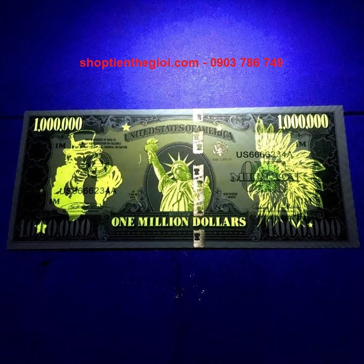 Tiền Lưu Niệm 1 Triệu USD Hình Nữ Thần Tự Do Dạ Quang - SP006026